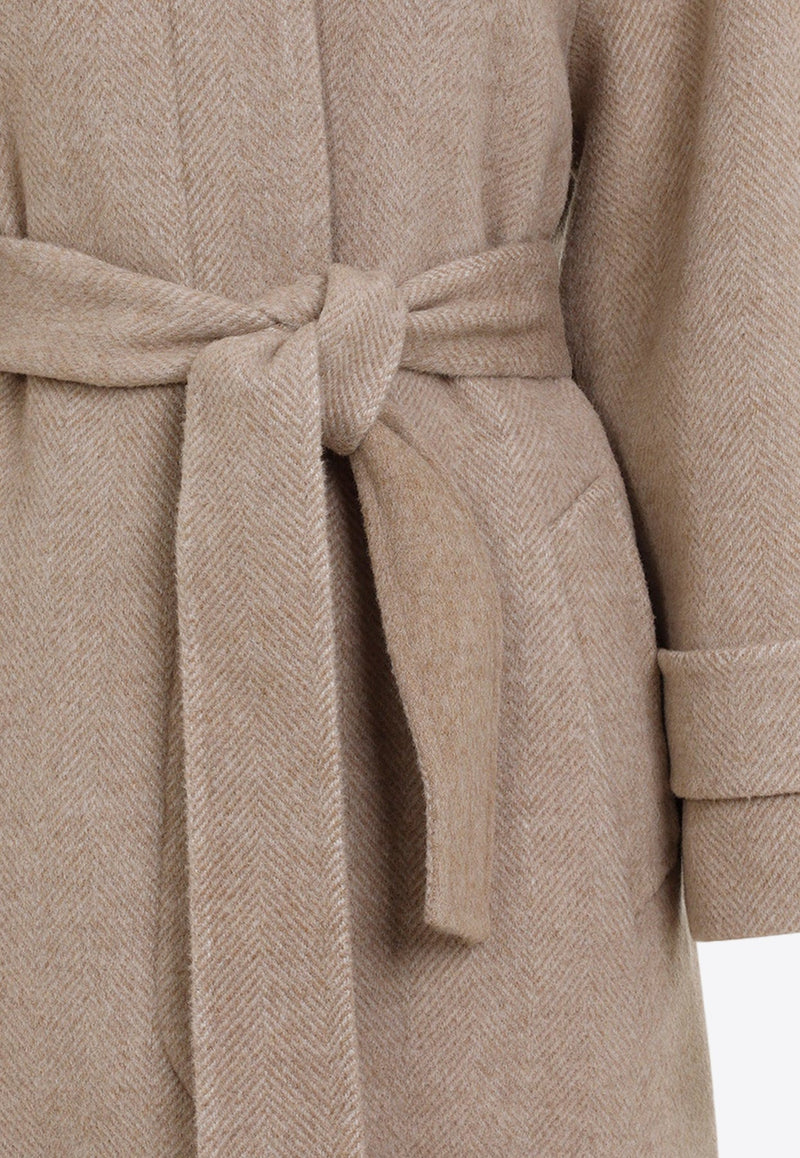 Chevron Wool and Cashmere Coat