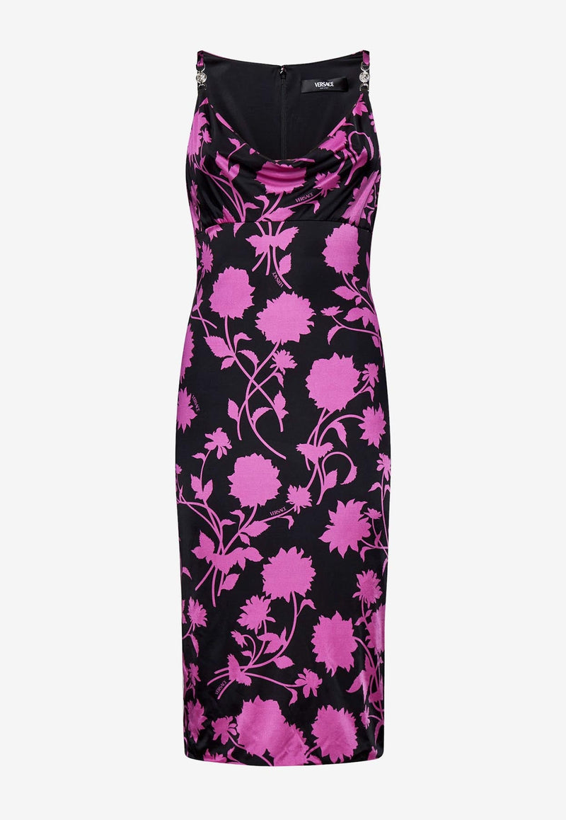 Floral Print Sleeveless Midi Dress