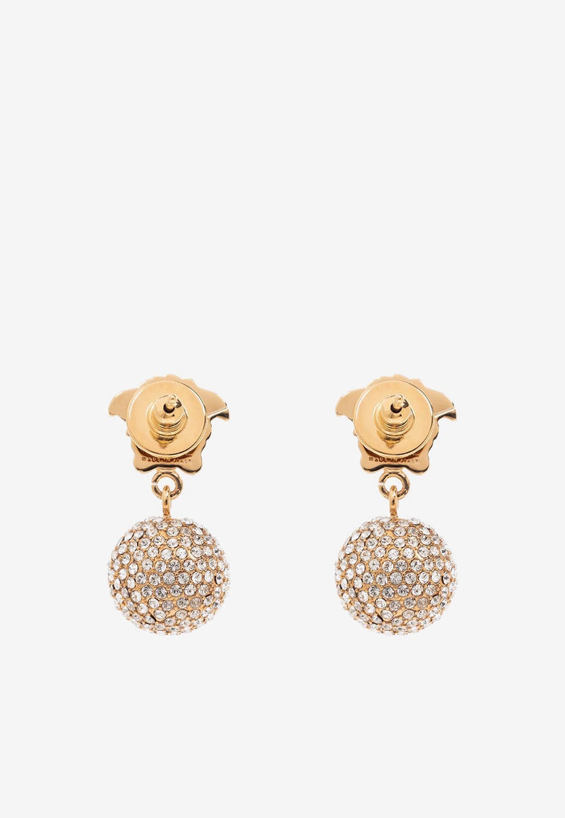 Crystal Embellished Medusa Drop Earrings