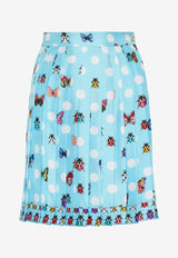 Butterflies Polka Dot Pleated Skirt