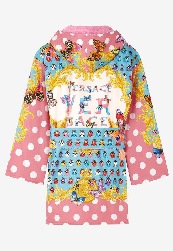 Butterflies Print Short Bathrobe