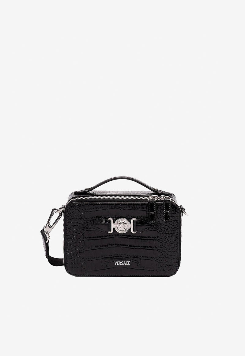 Croc-Effect Medusa Biggie Messenger Bag