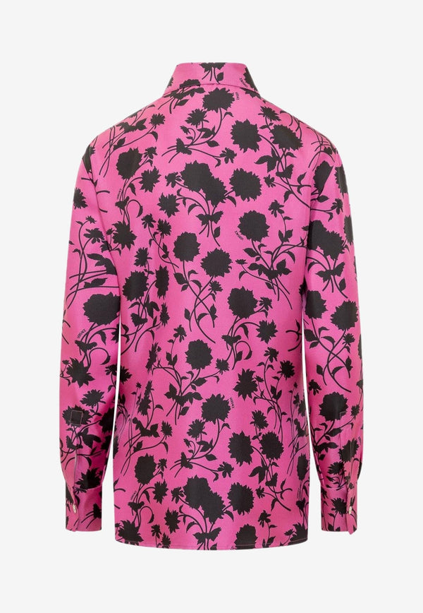 Floral Print Silk Shirt