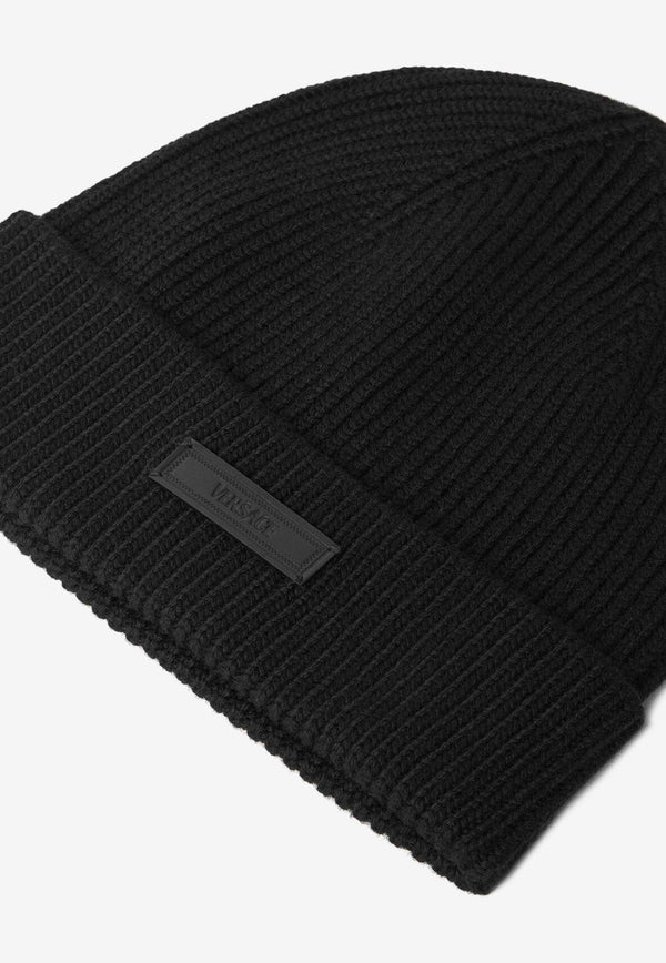 Logo Tag Wool Knit Beanie