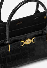 Medusa '95 Croc-Embossed Leather Tote Bag