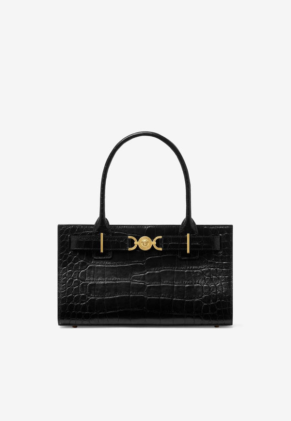 Medusa '95 Croc-Embossed Leather Tote Bag