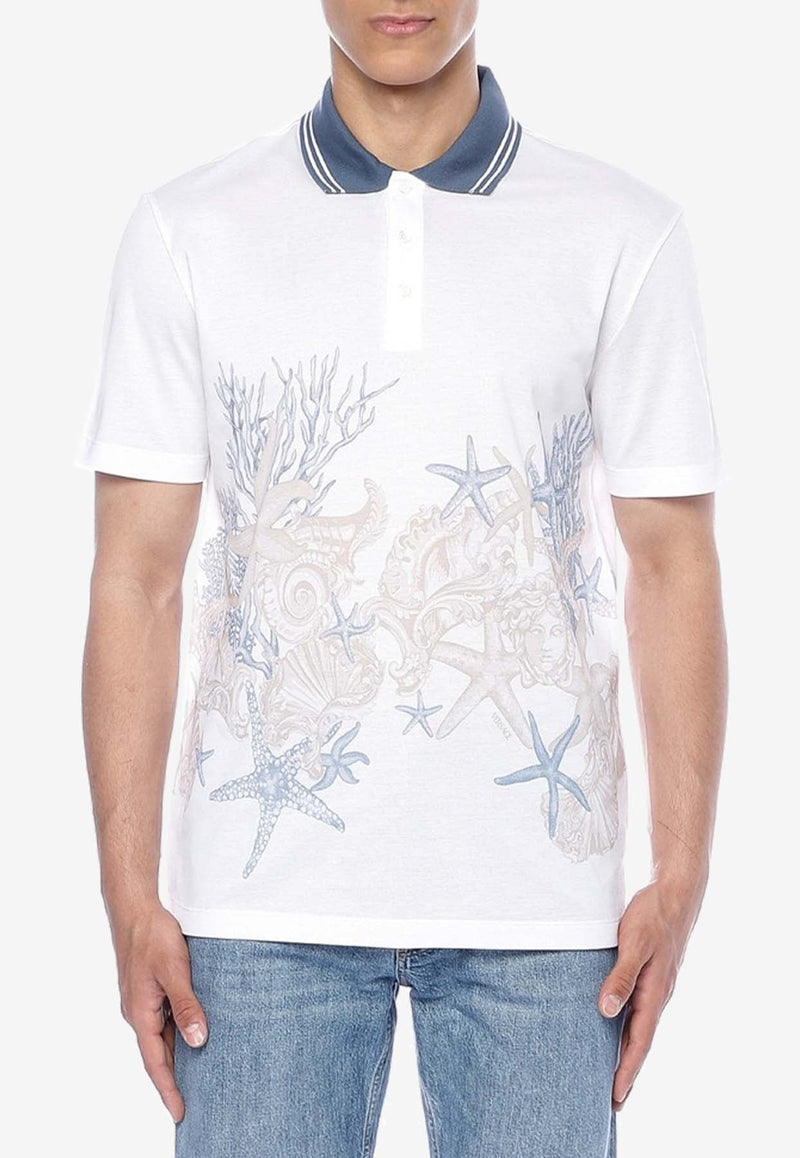 Barocco Sea Print Polo T-shirt