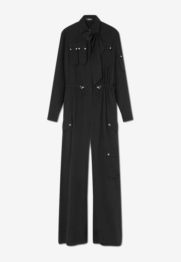 Cargo Lavallière Silk Jumpsuit