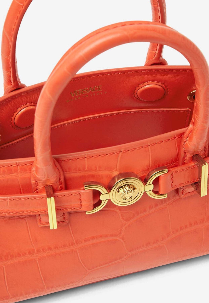 Mini Medusa '95 Croc-Embossed Leather Handbag