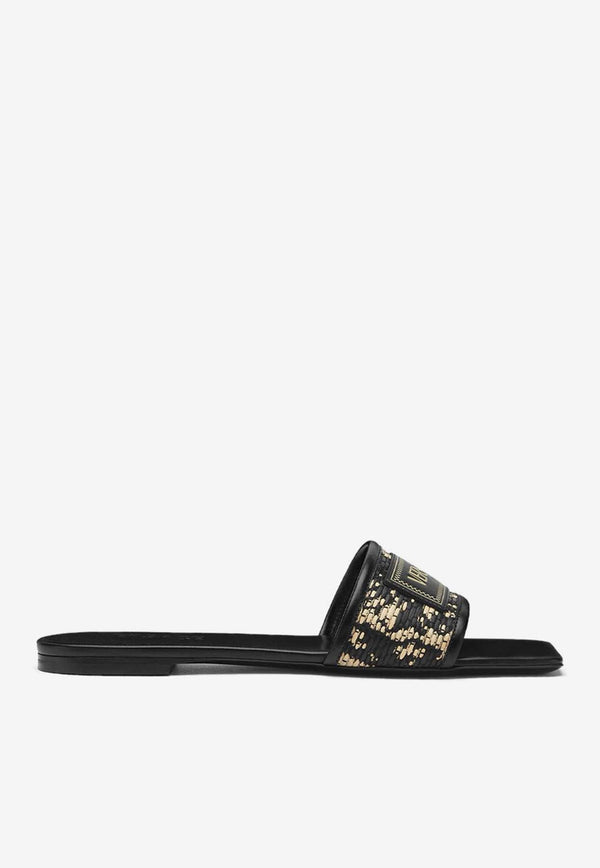 Theia Barocco Woven Raffia Flat Sandals