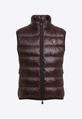 Logo Embroidered Down Vest