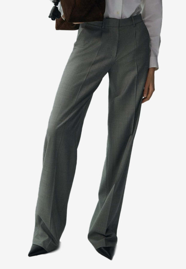 Wide-Leg Tailored Wool-Blend Pants