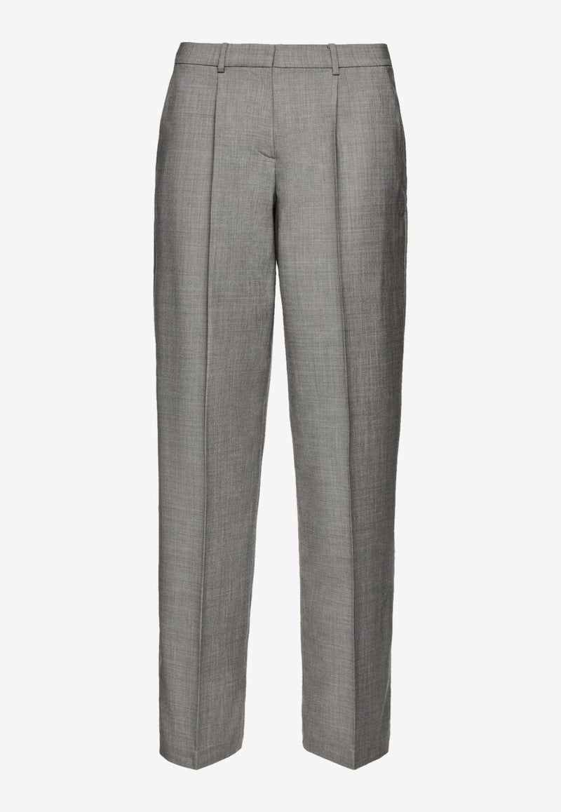 Wide-Leg Tailored Wool-Blend Pants