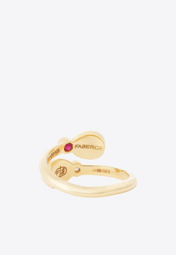 Essence Crossover Ring in 18-karat Yellow Gold with Diamonds
