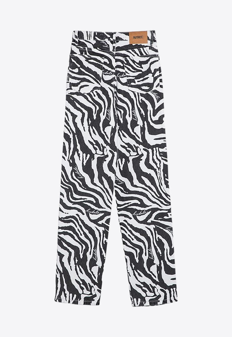 Zebra-Print Jeans