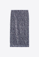 All-Over Print Sequined Midi Skirt