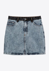 Patchwork Denim Mini Skirt