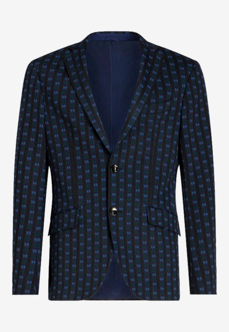 Micro Paisley Tie Pattern Blazer