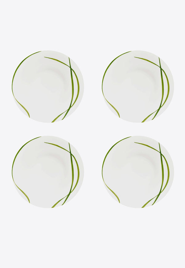 Life In Green Soup Plate - Set of 4