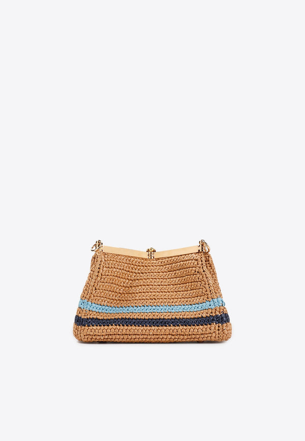 Mini Vela Raffia Shoulder Bag