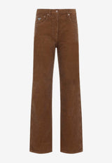 Logo-Plaque Corduroy Pants