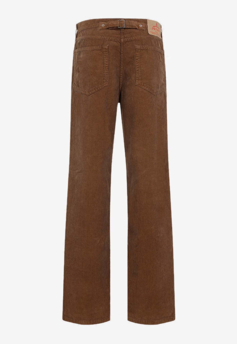 Logo-Plaque Corduroy Pants