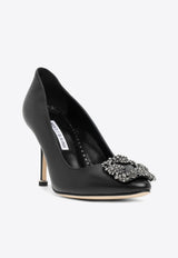 Hangisi 90 Crystal Buckle Leather Pumps