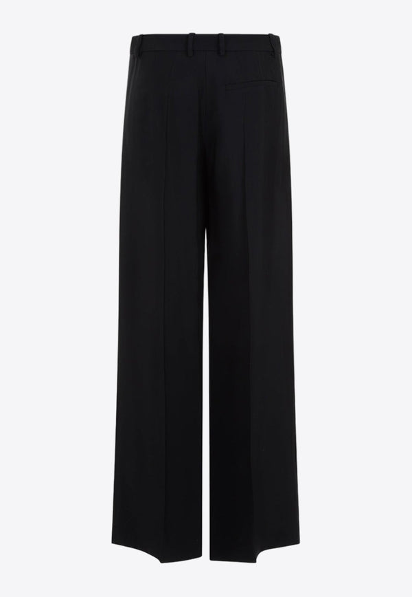 Straight-Leg Cut-Out Pants in Wool Blend