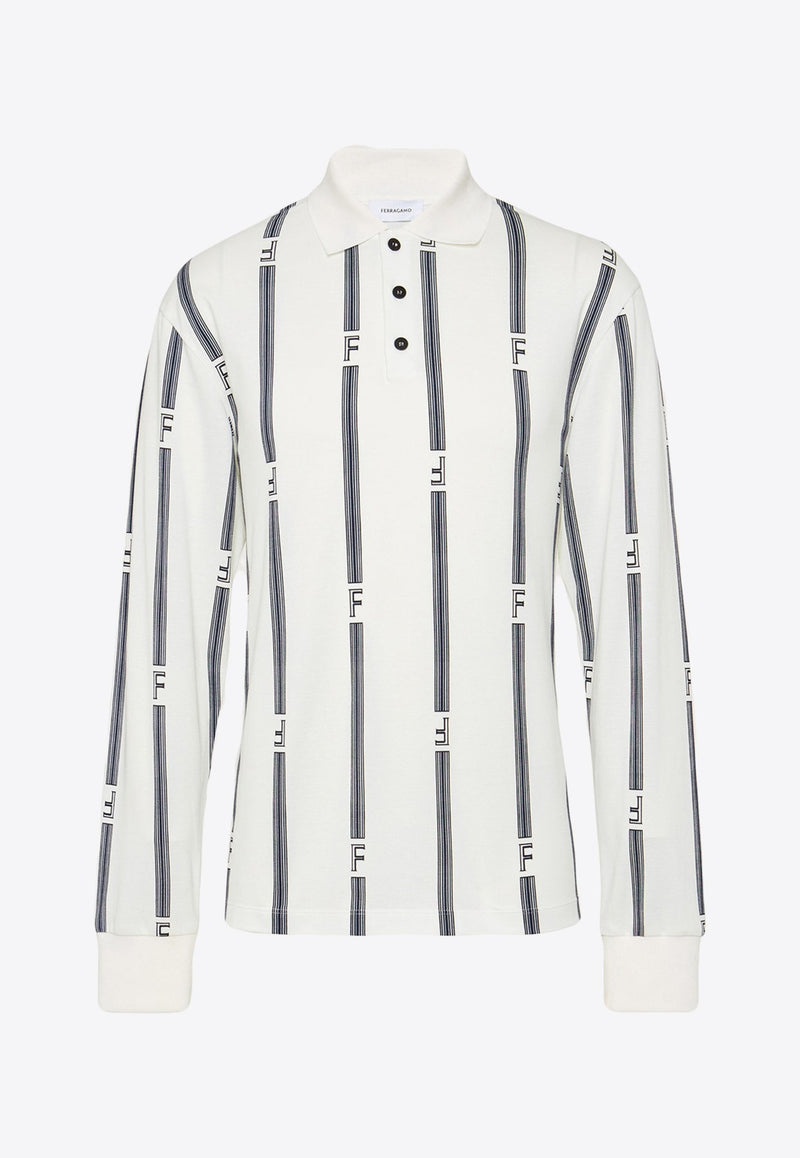 Long-Sleeved Stripes Polo T-shirt