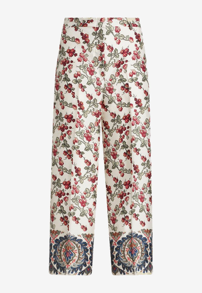 Berry Print Silk Culottes