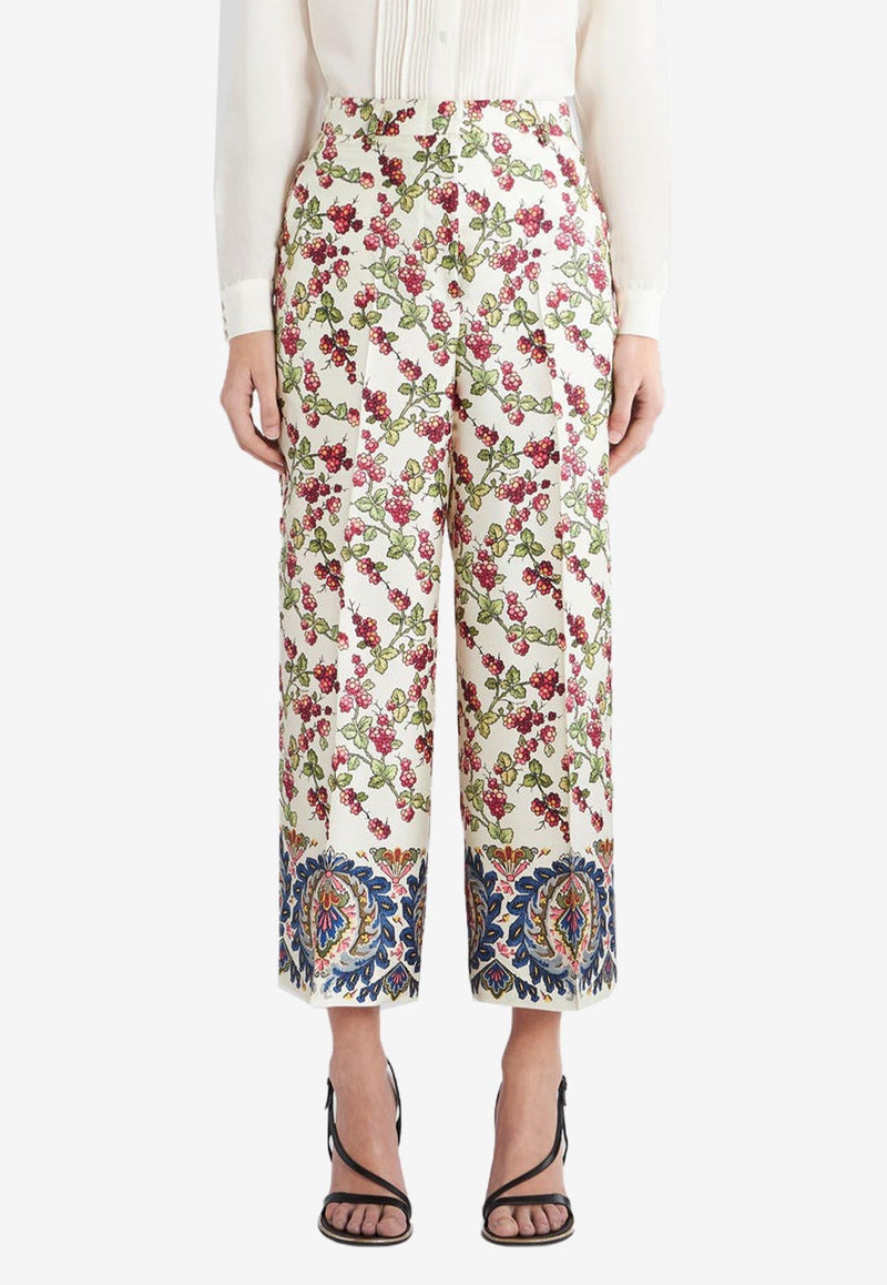 Berry Print Silk Culottes