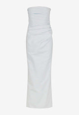 Lani Strapless Draped Maxi Dress