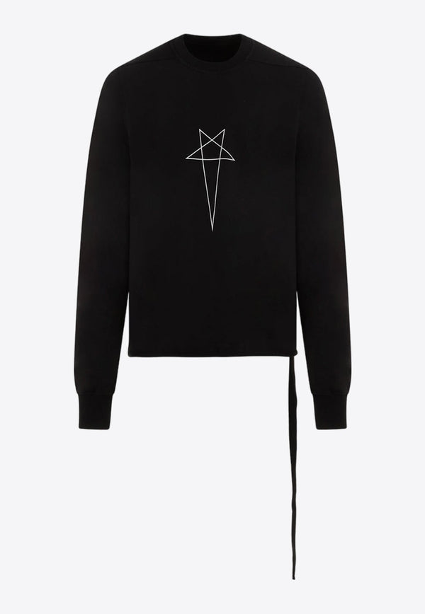 Pentagram-Embroidered Pullover Sweatshirt