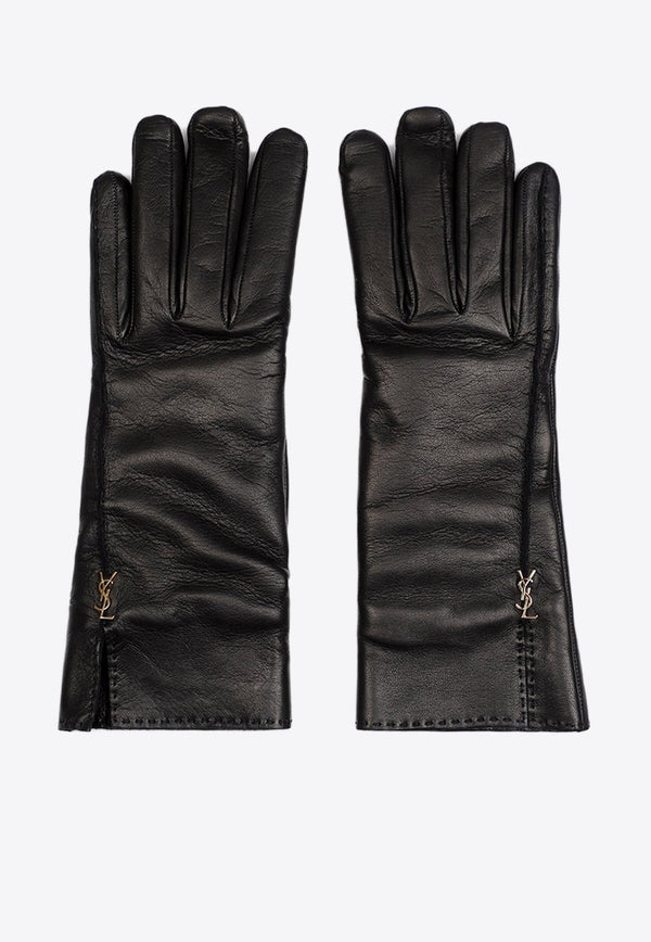 Logo Leather Gloves