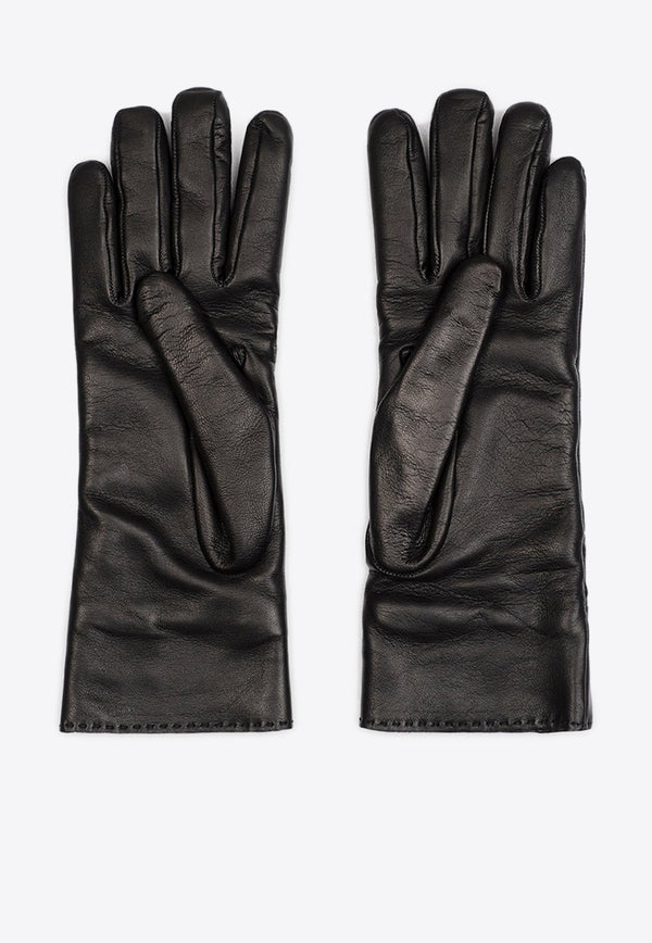 Logo Leather Gloves