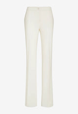 High-Waist Jacquard Wool Pants