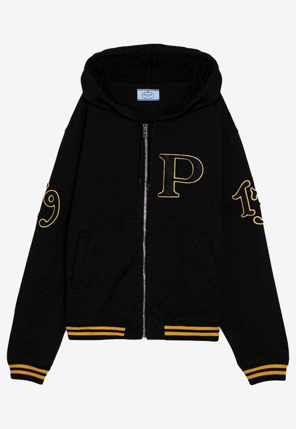 Logo Patch Zip-Up Hoodie