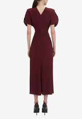 Gathered-Waist Midi Dress