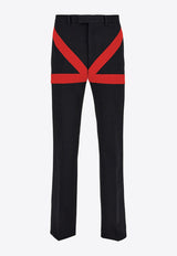 Tailored Pants with Satin Inlay