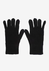 Logo Wool and Cashmere Gloves