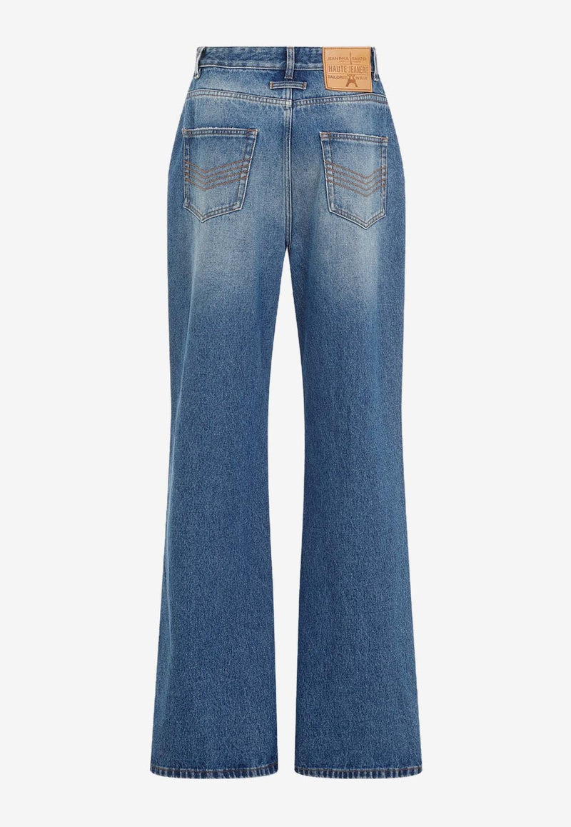 One Leg Buttoned Jeans