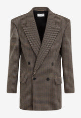 Double-Breasted Vichy Wool Blazer