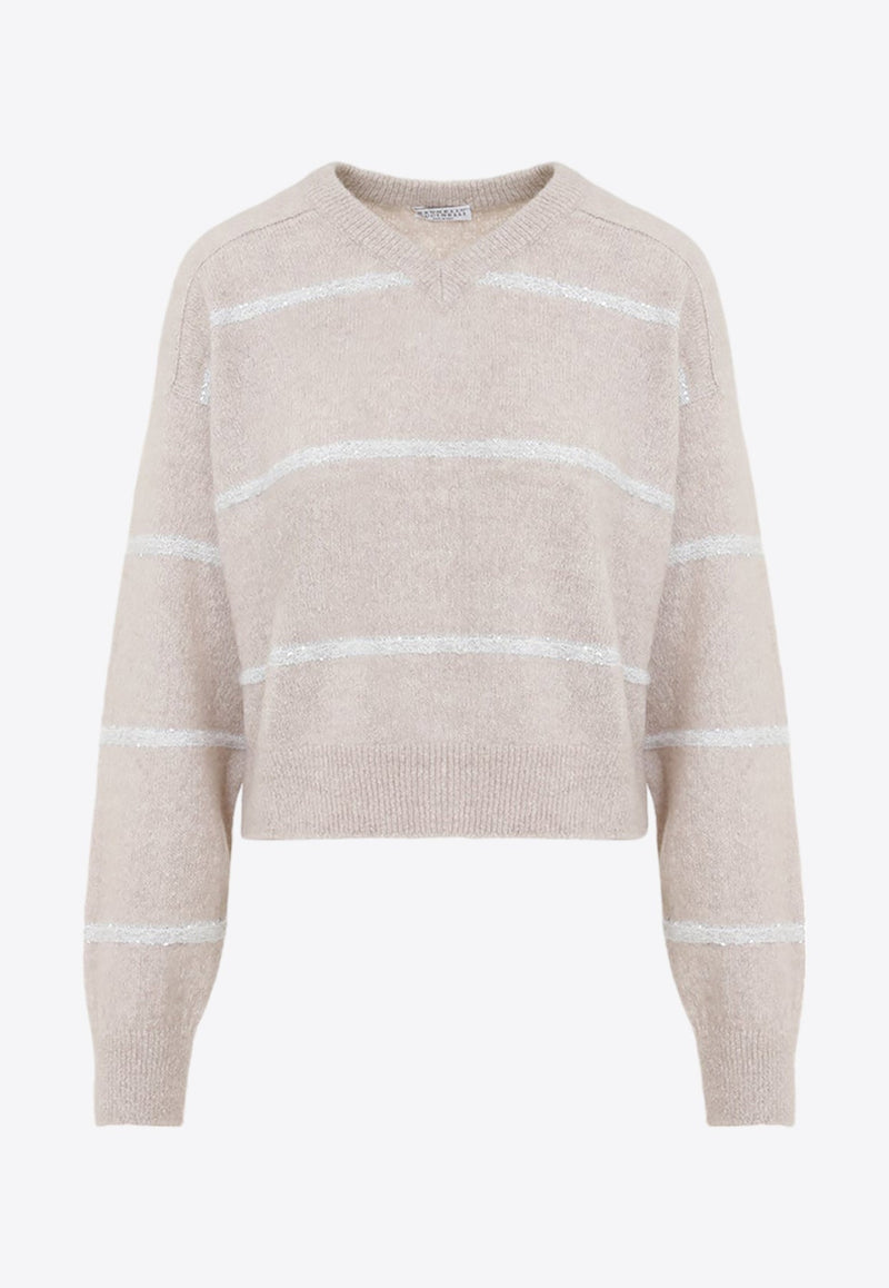 Horizontal Sequins Stripe Sweater