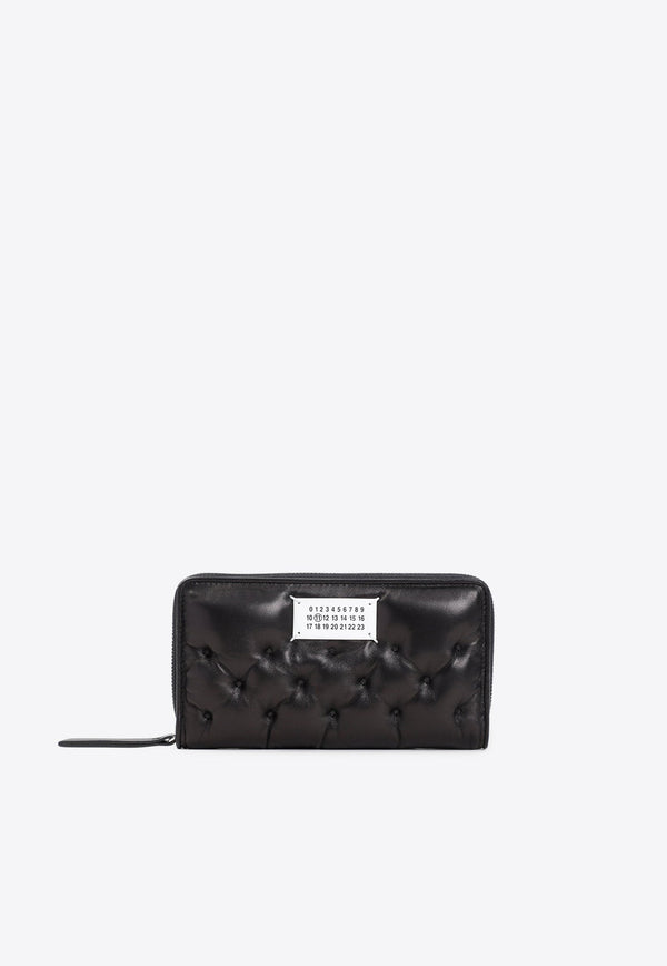 Logo Quilted Leather Zip Wallet