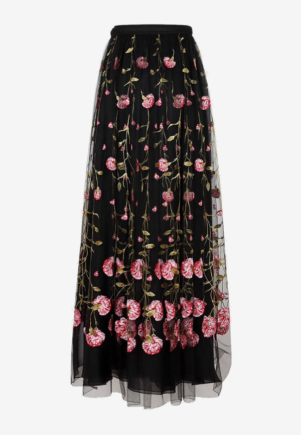 Floral Tulle Maxi Skirt