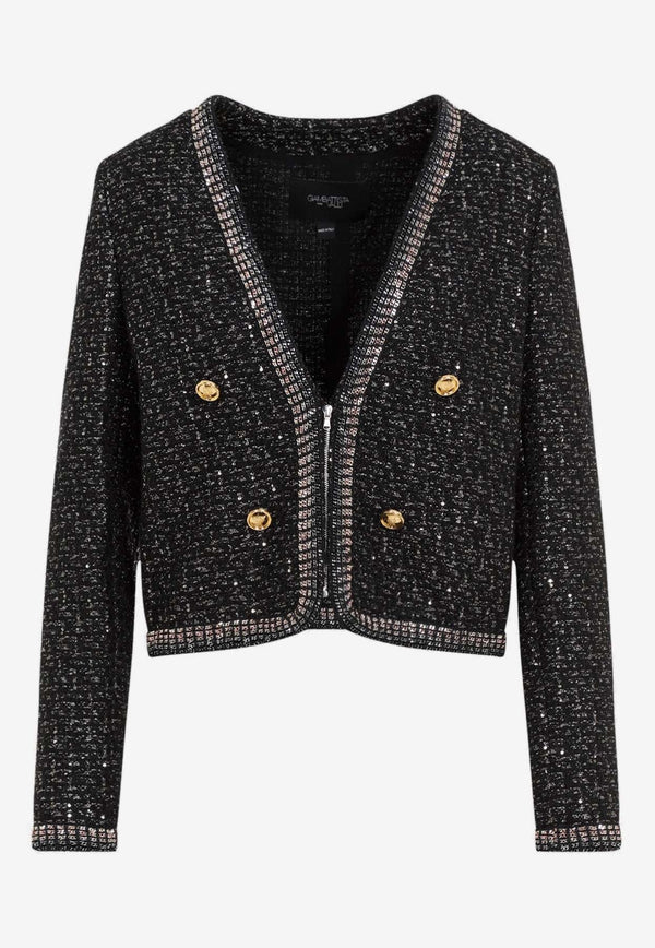 Bouclé Sequin-Embellished Jacket