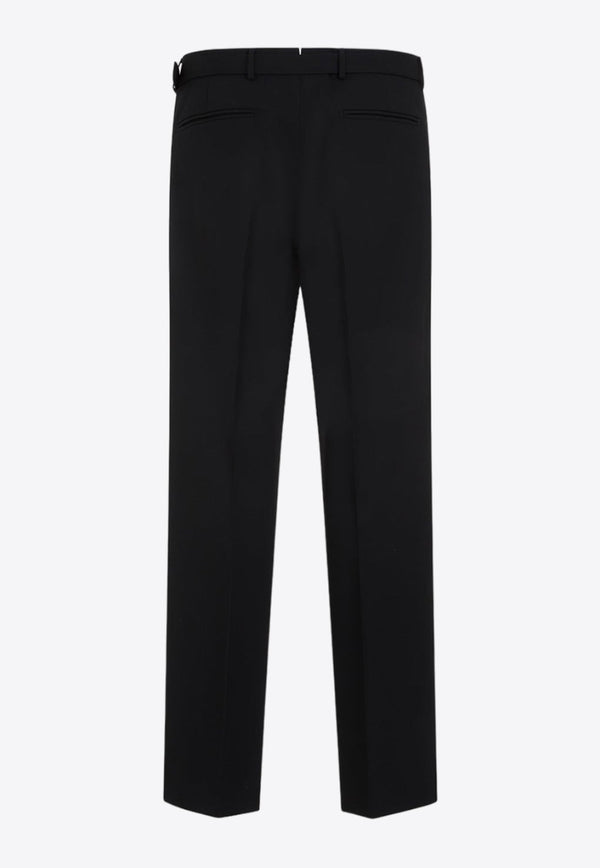 Belted Wool Tailored Pants