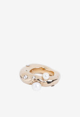 Strass and Pearl-Embedded Ring