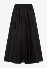 Re-Nylon Zip-Up Midi Skirt