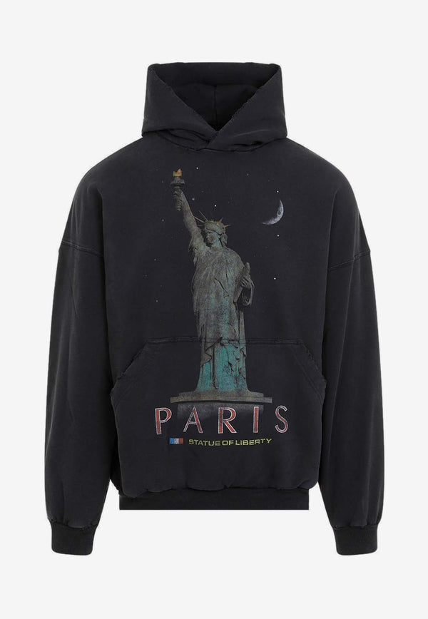 Statue of Liberty Distressed Hooded Sweatshirt